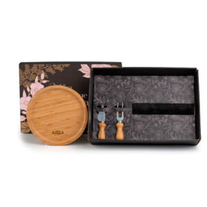 Presente para Dia das Mães: Conjunto para Queijo em Bambu/Inox